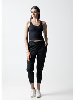 STRCH - Black Solid Regular Leggings