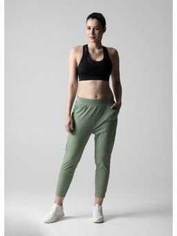 STRCH - Green Solid Regular Leggings