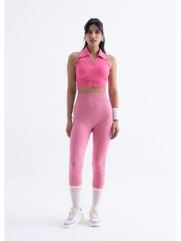 STRCH - Pink Solid Skinny Leggings