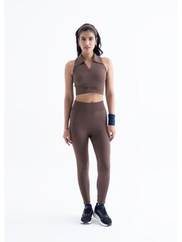 STRCH - Brown Solid Skinny Leggings