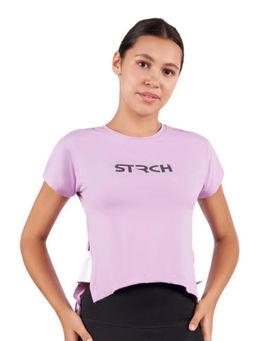 STRCH - Lavender Solid Boxy Crop Top
