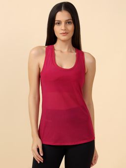 Fitkin - Magenta Solid Comfortable Tank Top