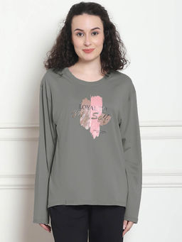 Kanvin - Womens Full Sleeve Tshirt Grey