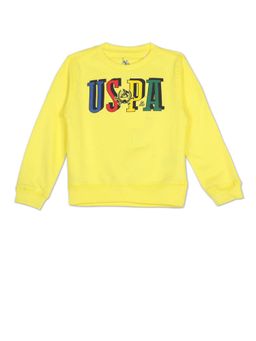 U.S. POLO ASSN. - Boys Yellow Crew Neck Brand Print Sweatshirt
