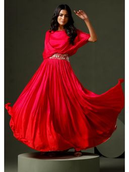 "Two Sisters" by Gyans - Fuchsia Ombre Lehenga With Blouse