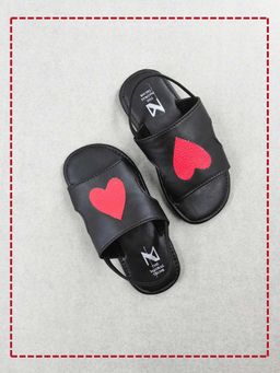 The Madras Trunk - Heartbeats Slip On Sandals In Black