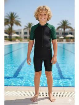 A.T.U.N. - Boys One Piece Swimsuit With Front Zip Closure