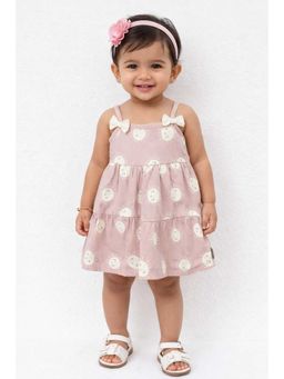 Bloom Up - Blush Pink Sun Print Tiered Kids Dress