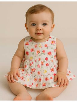 Bloom Up - Cream Floral Sleeveless Baby Dress