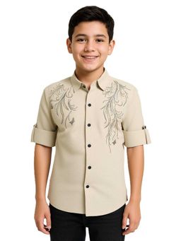 CHARCHIT - Boys Full Sleeves Embellished Casual Shirt