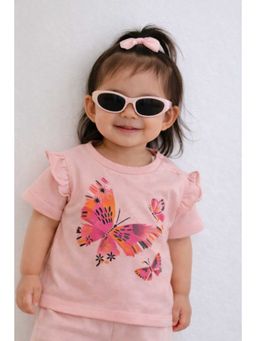 Bloom Up - Pink Butterfly Print Kids T-Shirt