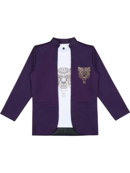 CHARCHIT - Boys Jodhpuri Style Embellished Blazer With T-Shirt