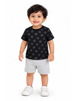 Bloom Up - Black All-Over Printed Kids T-Shirt