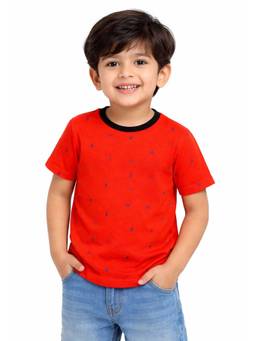 Bloom Up - Red Nyc Micro Print Kids T-Shirt