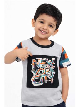 Bloom Up - Grey “New York City” Printed Kids T-Shirt