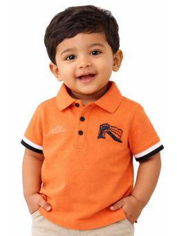 Bloom Up - Orange Polo Kids T-Shirt With Contrast Sleeves