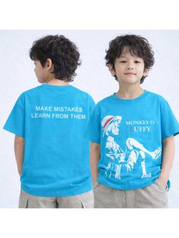 Bloom Up - Blue Anime Graphic Kids T-Shirt