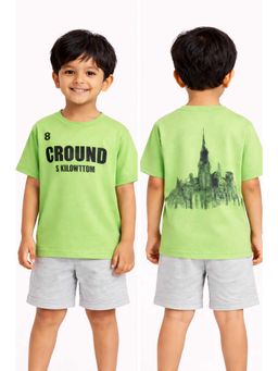 Bloom Up - Green Front & Back Graphic Kids T-Shirt
