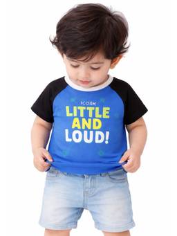 Bloom Up - Blue Graphic Raglan Kids T-Shirt