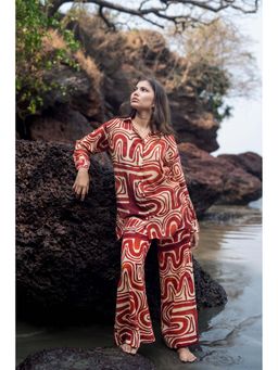 Raas Life - Maria Maroon Shirt With Pant Co-Ord's