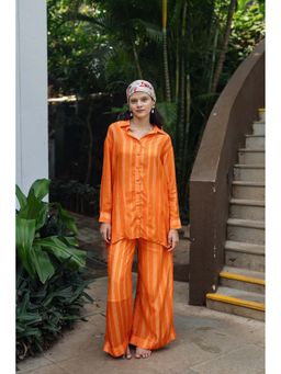 Raas Life - Maria Orange Shirt With Pant Co-Ord's