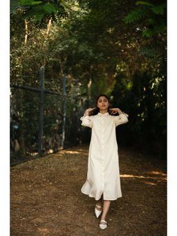 Raas Life - Zinnia Merino Wool Cream A-Line Maxi Dress