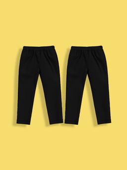 Orange Sugar - Soft Cotton Breathable Leggings Black (Pack of 2)