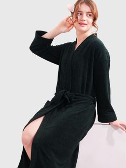 LacyLook - Women Micro Terry Cotton Bathrobe - Green