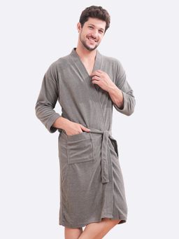 LacyLook - Kids Micro Terry Cotton Soft, Absorbent Bathrobe - Grey