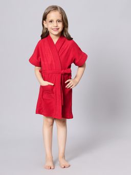 LacyLook - Kids Micro Terry Cotton Soft, Absorbent Bathrobe - Red