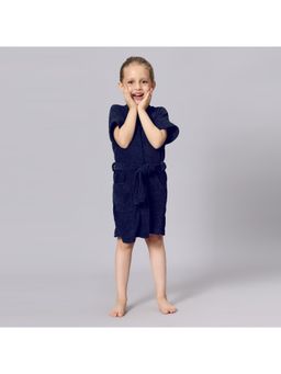 LacyLook - Kids Micro Terry Cotton Soft, Absorbent Bathrobe - Navy Blue