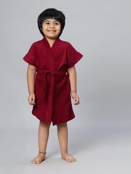 LacyLook - Kids Micro Terry Cotton Soft, Absorbent Bathrobe - Maroon