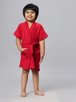 LacyLook - Kids Micro Terry Cotton Soft, Absorbent Bathrobe - Red
