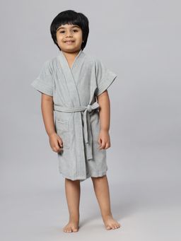 LacyLook - Kids Micro Terry Cotton Soft, Absorbent Bathrobe - Grey