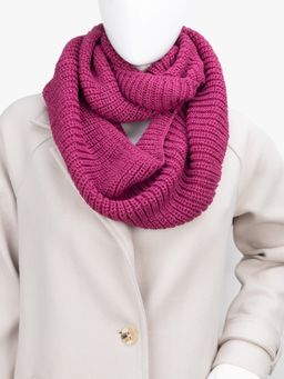 Kazo - Solid Knitted Infinity Scarf - Pink