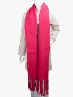 Kazo - Solid Knitted Woolen Scarf - Pink