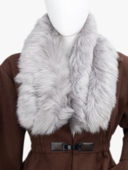 Kazo - Light Luxury Fur Scarf - Grey