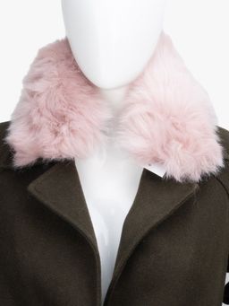 Kazo - Luxury Wide Scarf With Soft Fur - Pink