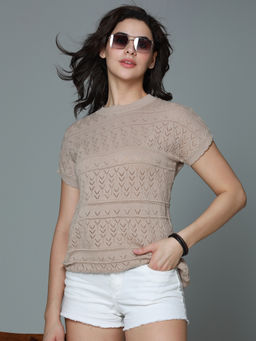 High Star - Crochet Cotton Extended Short Sleeve Top