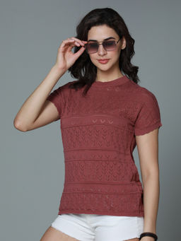 High Star - Crochet Cotton Extended Short Sleeve Top