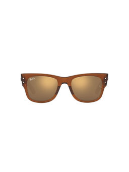 Ray-Ban - Transparent Brown Sunglasses (0RB0840S-Square-Brown Frame-Gold Lens-53: 51 mm)