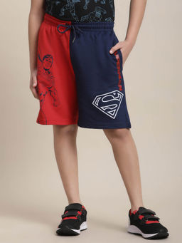 Kidsville - Superman Printed Regular Fit Shorts For Boys-Multi-Color