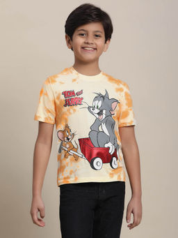 Kidsville - Tom & Jerry Printed Regular Fit T-shirt For Boys-Multi