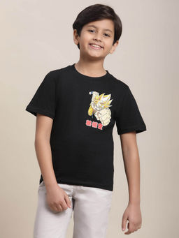 Kidsville - Dragon Ball Z Printed Regular T-shirt For Boys-Black