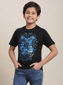 Kidsville - Harry Potter Printed Regular Fit T-shirt For Boys-Black