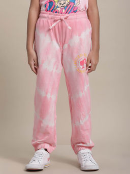 Kidsville - Barbie Printed Regular Fit Joggers For Girls-Pink