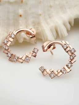 Karatcart - Kunuz Rose Gold Plated 925 Sterling Silver Stud Earrings for Women