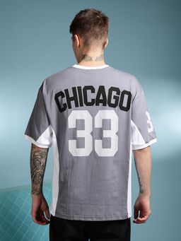 Eszett - Men Chicago Light Grey Oversized T-Shirt