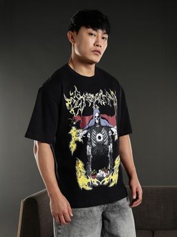 Eszett - Men Emperor Black Oversized T-Shirt