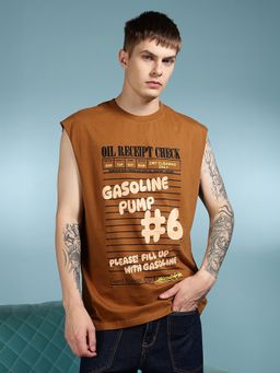 Eszett - Men Gasoline Receipt Oversized Brown Tank